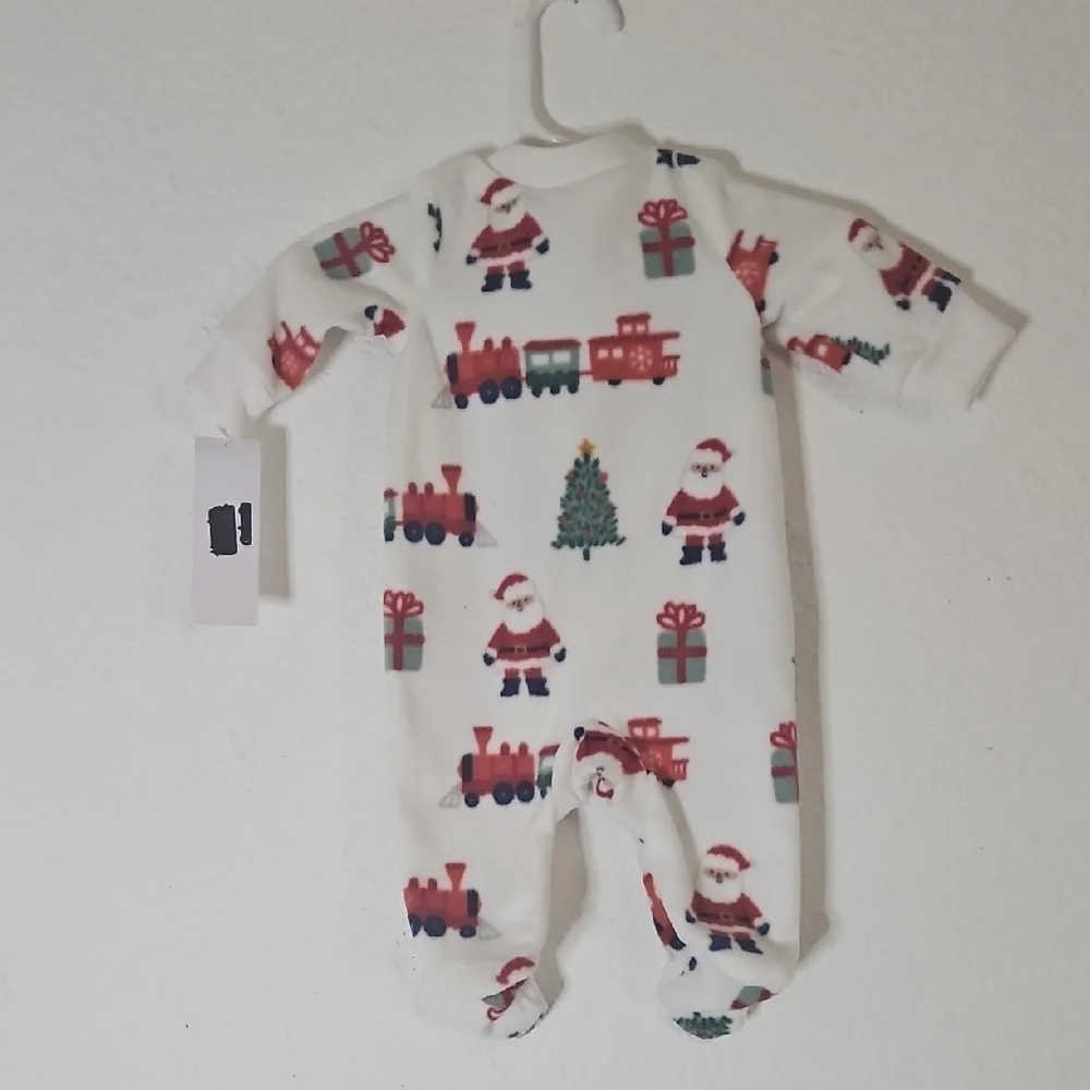 Carter's White and Red Holiday Footie